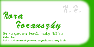 nora horanszky business card